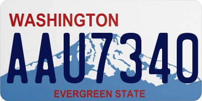 WA license plate AAU7340
