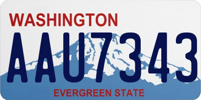 WA license plate AAU7343