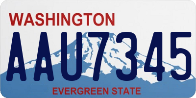 WA license plate AAU7345