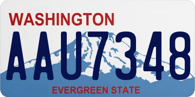 WA license plate AAU7348