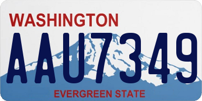 WA license plate AAU7349
