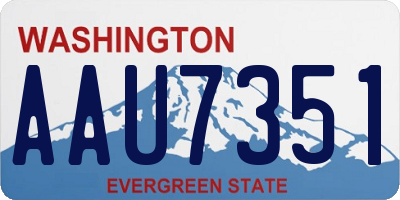 WA license plate AAU7351