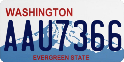 WA license plate AAU7366