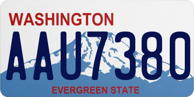 WA license plate AAU7380