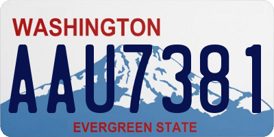 WA license plate AAU7381