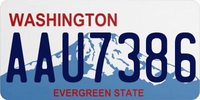 WA license plate AAU7386
