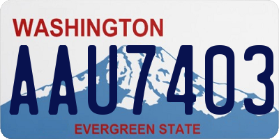 WA license plate AAU7403