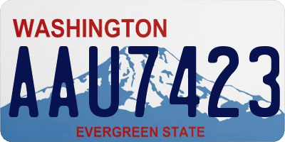 WA license plate AAU7423