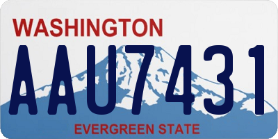 WA license plate AAU7431