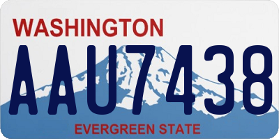 WA license plate AAU7438