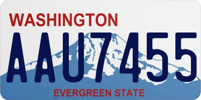 WA license plate AAU7455