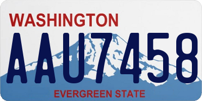 WA license plate AAU7458