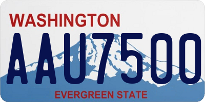 WA license plate AAU7500