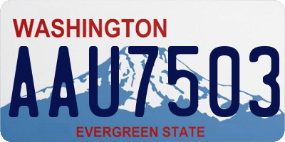 WA license plate AAU7503
