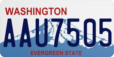 WA license plate AAU7505