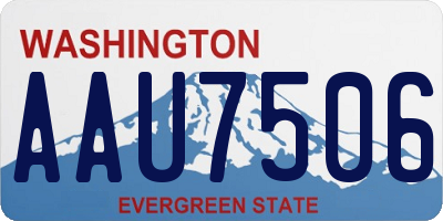 WA license plate AAU7506