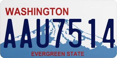 WA license plate AAU7514