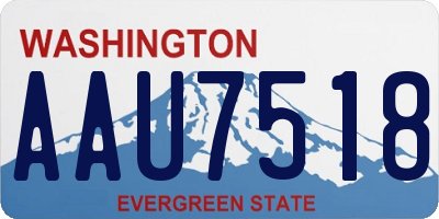 WA license plate AAU7518