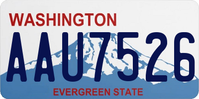 WA license plate AAU7526