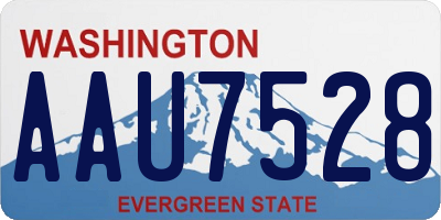 WA license plate AAU7528