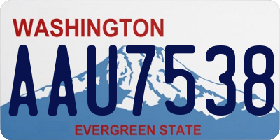 WA license plate AAU7538