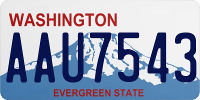 WA license plate AAU7543