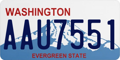 WA license plate AAU7551