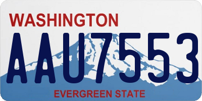 WA license plate AAU7553