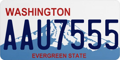 WA license plate AAU7555