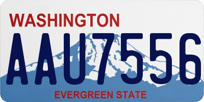 WA license plate AAU7556