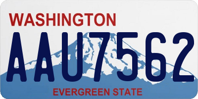 WA license plate AAU7562
