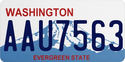 WA license plate AAU7563