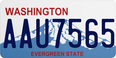 WA license plate AAU7565