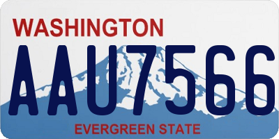 WA license plate AAU7566