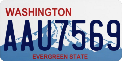 WA license plate AAU7569