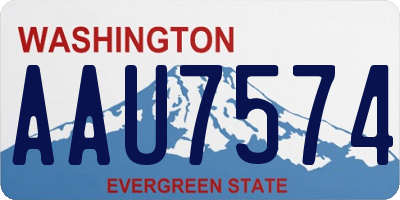 WA license plate AAU7574