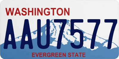 WA license plate AAU7577