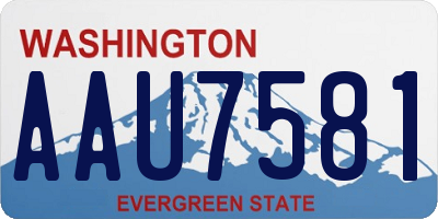 WA license plate AAU7581