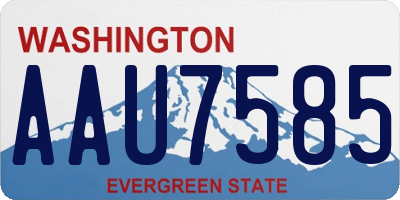 WA license plate AAU7585