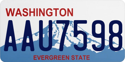 WA license plate AAU7598