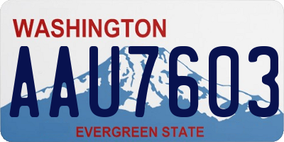 WA license plate AAU7603