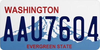 WA license plate AAU7604
