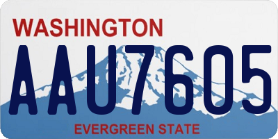 WA license plate AAU7605