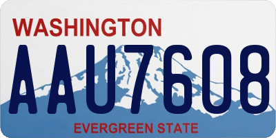 WA license plate AAU7608