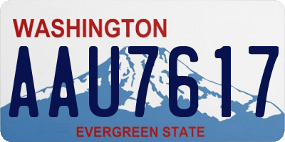 WA license plate AAU7617