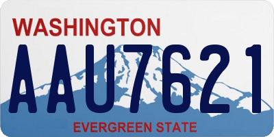 WA license plate AAU7621