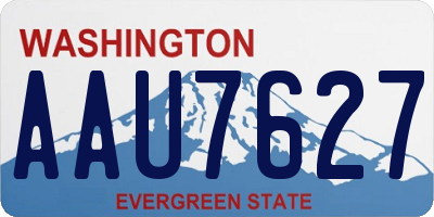 WA license plate AAU7627