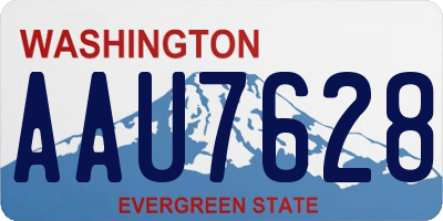 WA license plate AAU7628