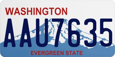 WA license plate AAU7635