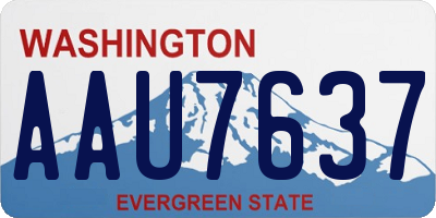 WA license plate AAU7637